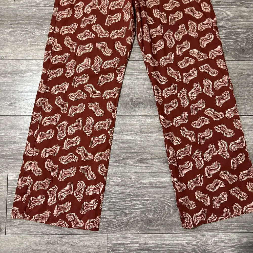 Zara Women The Jasmine Bohemian Pant High Rise Wide Leg Size L MISSING BUTTON - Image 3