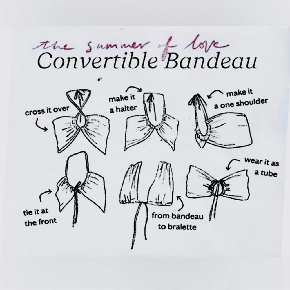 Free People Intimately Summer Love Convertible Bandeau Tie Bralette Top Medium M - Image 3