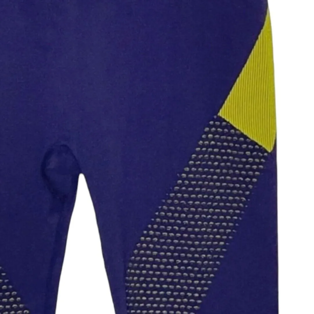 Fabletics x Demi Lovato Leggings Women Small Seamless Printed  Purple Chartreuse - Image 5