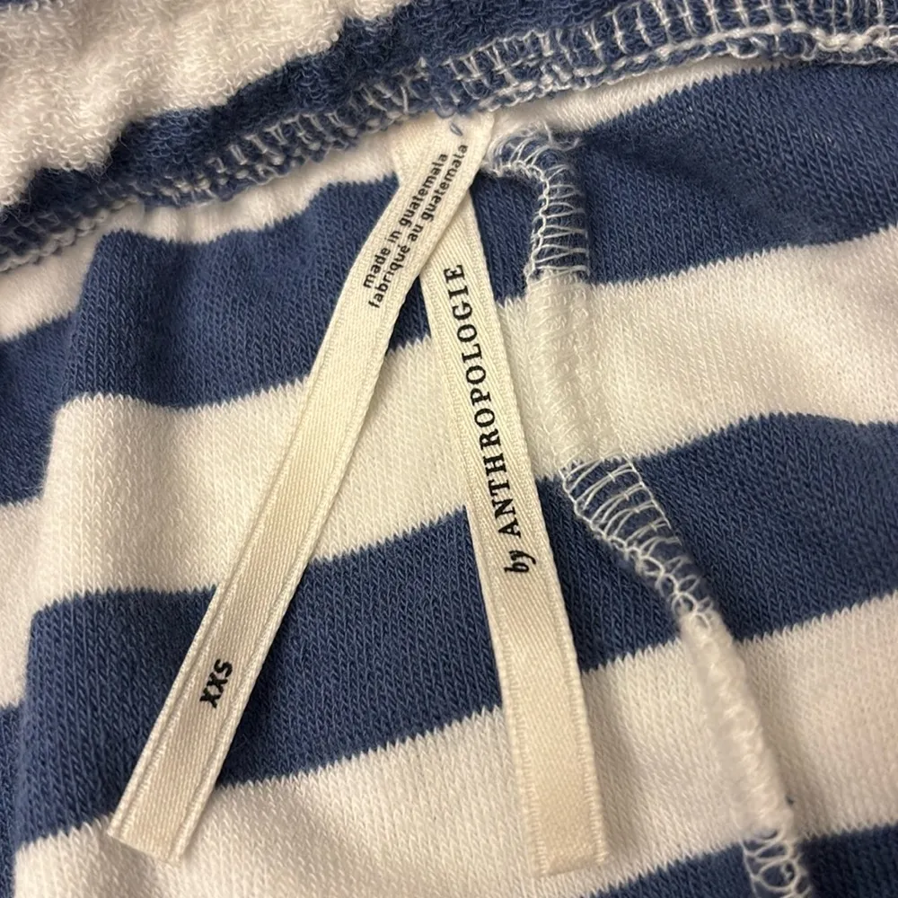 NEW! ANTHROPOLOGIE Chillax Blue White Striped One Piece Terry Cloth Romper XXS - Image 4