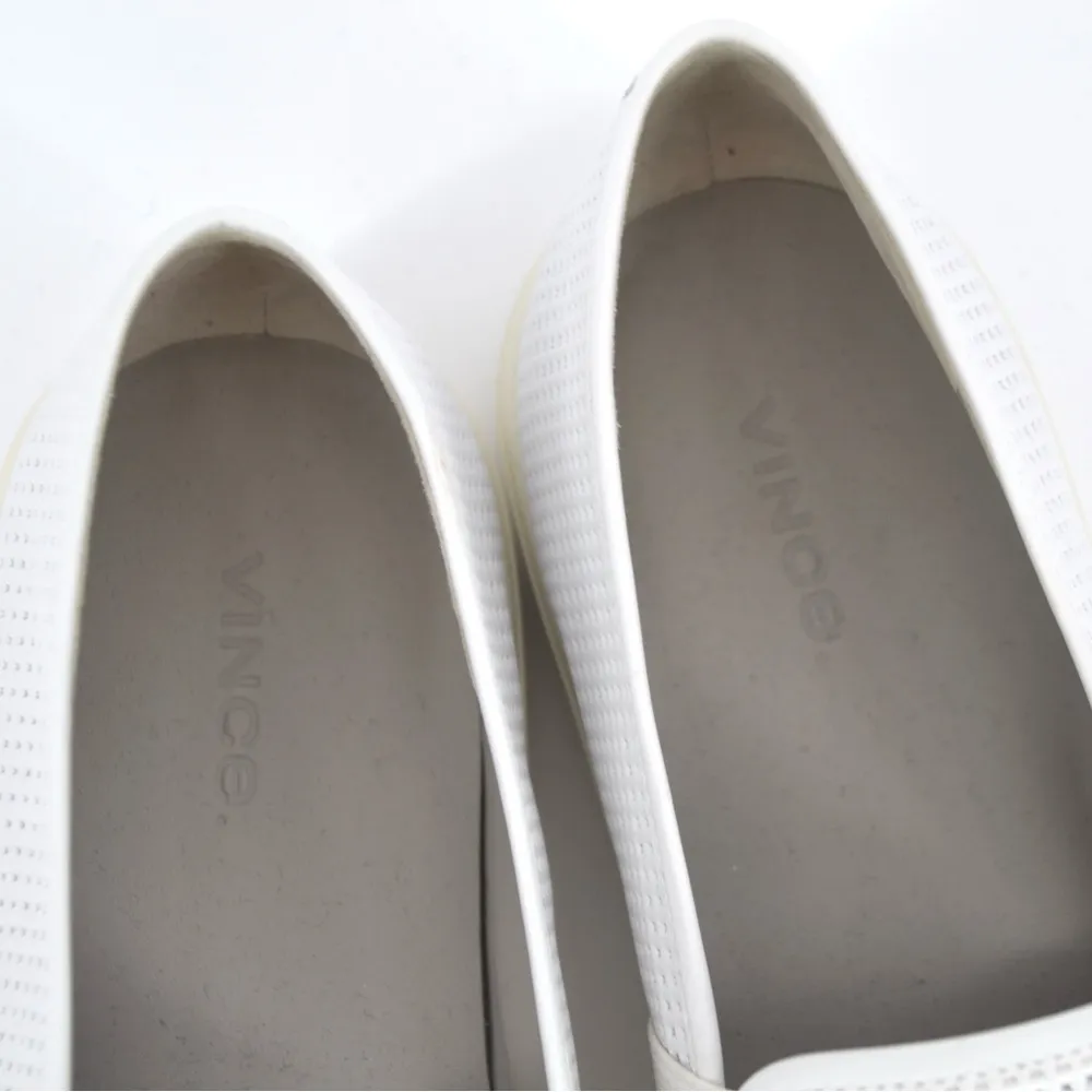 Vince Blair Perforated Leather Slip On Sneaker White Women's US 9 / 39 - Image 9