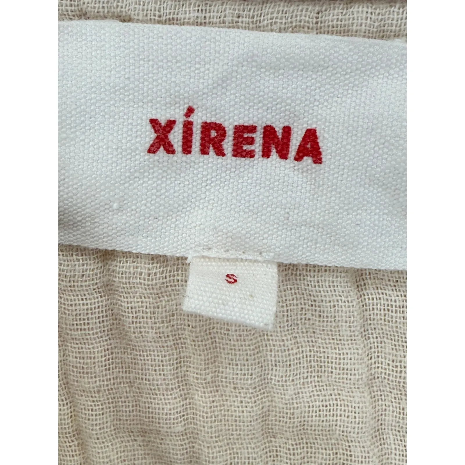 Xirena Women's Gauze Button Down‎ Shirt Top Made in USA Size S Tan - Image 4