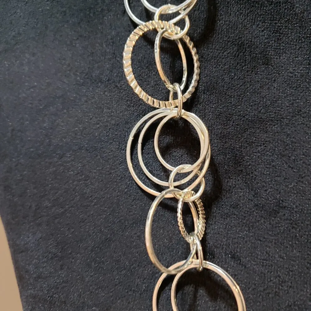 Womens Fashion Daisy Fuentes Gold Color Circular Links Necklace w/ Lobster Clasp - Image 5