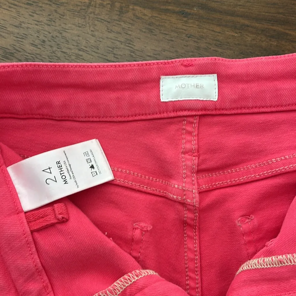 Mother Patch Pocket Roller Fray Pink Size 24 - Image 3