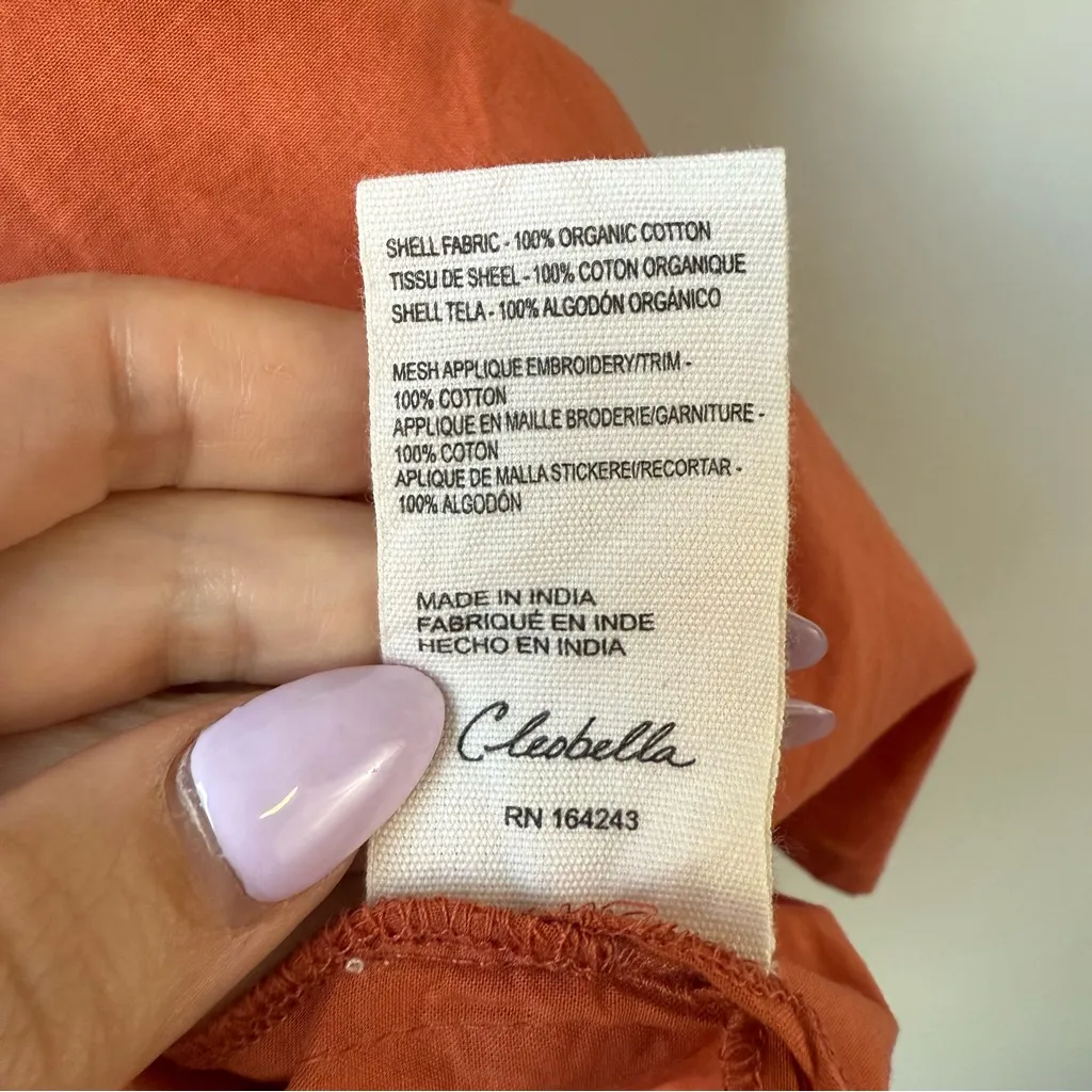 Cleobella Paulina Ruffled Off The Shoulder Top Apricot Brandy XL‎ - Image 7