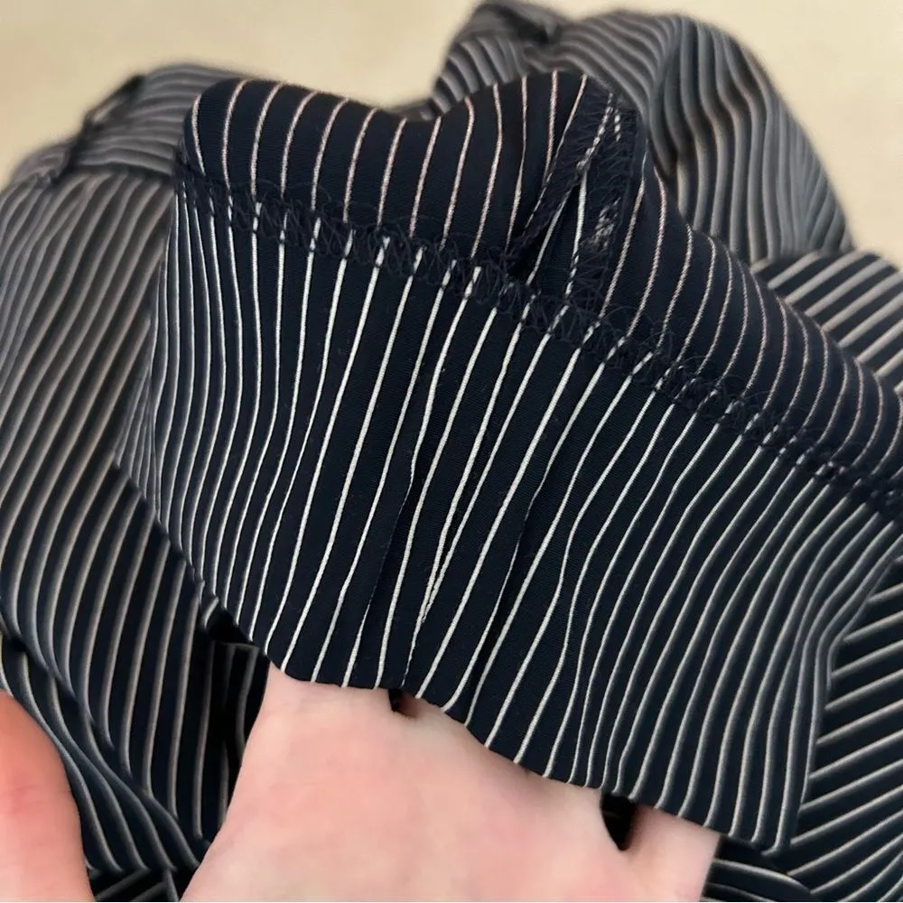 MM Lafleur Mejia Striped Navy White Tapered Ankle Dress Trousers Size 4 Office - Image 13