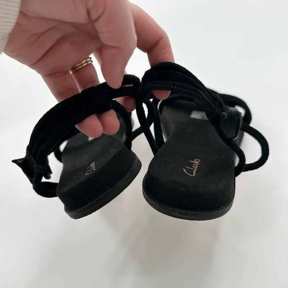 Agean Sun Black Suede Strappy Sandals - Image 5