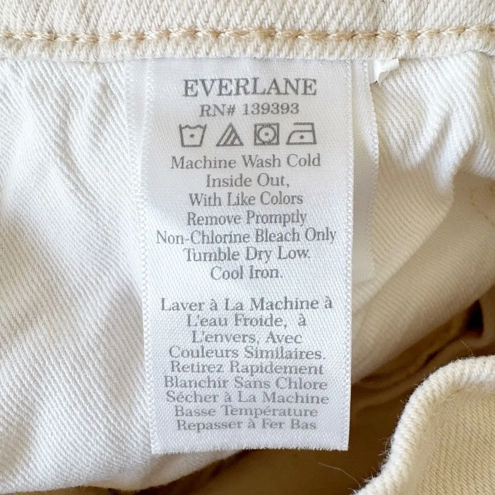 Everlane The Original Cheeky Jean Organic Cotton Raw Hem Ecru Size 27 - Image 14