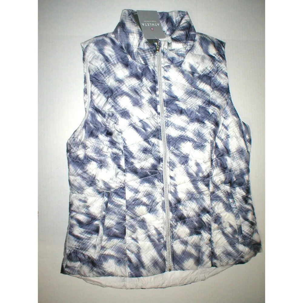 New $168 Athleta Womens White Gray Vest XXS Warm NWT 00 0 2 Featherdry 800 Fill - Image 4