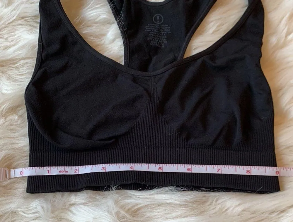 Black Nylon and Spandex Sports Bra - Image 3