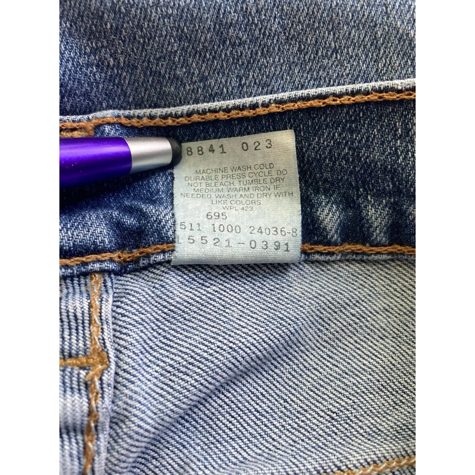 Levis 512 Vintage (2000) Jeans 14L MIS 32x34 Slim Fit Tapered Made In USA Y2K - Image 11