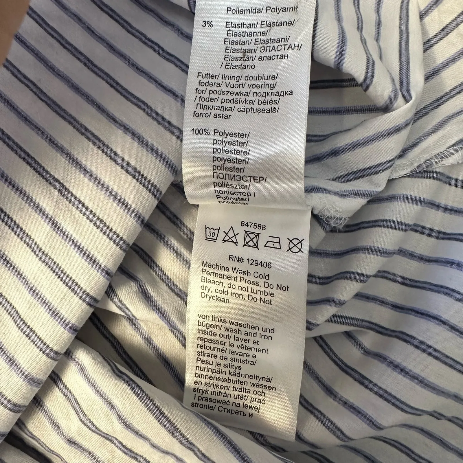 Venus‎ Striped off Shoulder Sweetheart Neck puff sleeve Blouse Top Size US 16 - Image 7