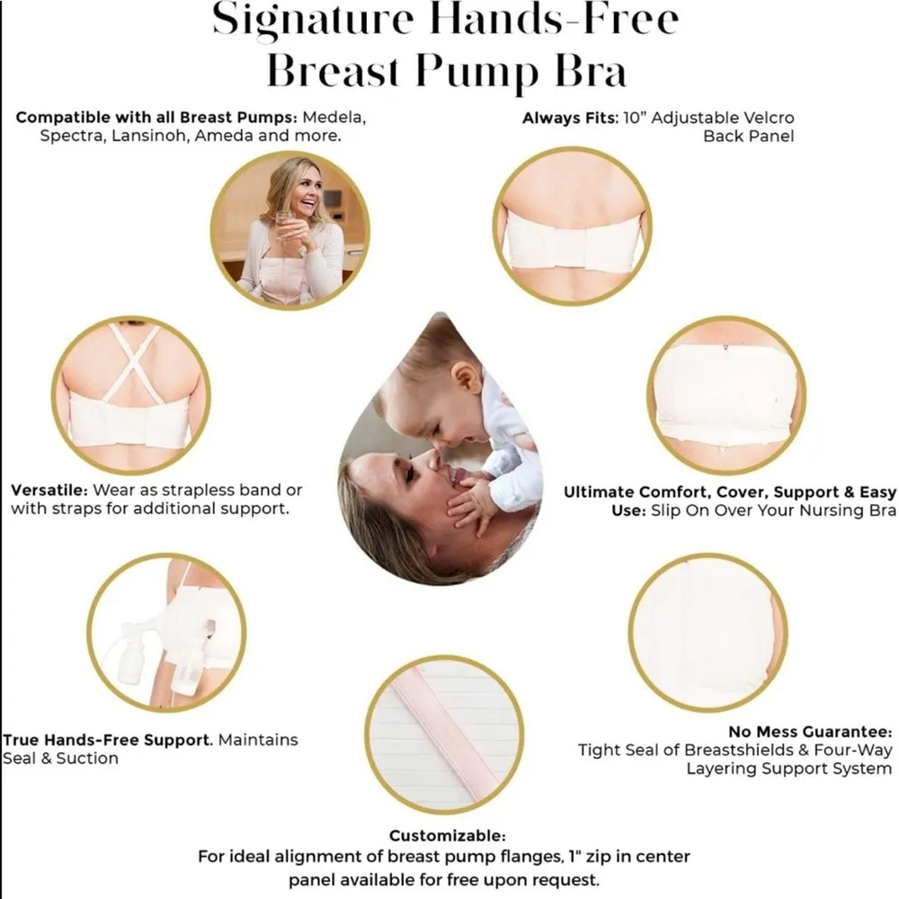 NWT Simple Wishes Hands Free Breast Pumping Adjustable Bra Size M - Image 5