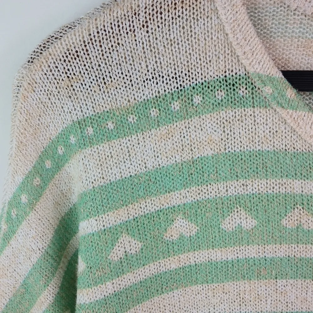 ing M Oversized Pullover Short Sleeved Knit Top in Green Creme Size M - Image 4