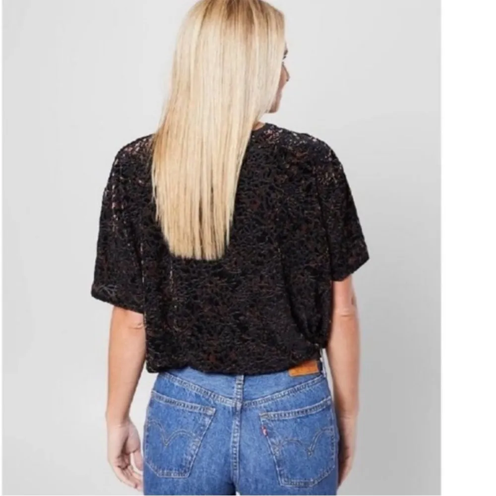 Free People Teddy Burnout Tee Cheetah Print size small - Image 7