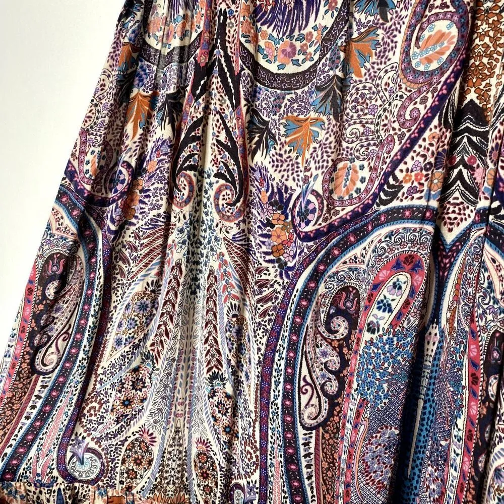 ba&sh Baraka Rose Sleeveless Paisley Printed Maxi Dress Large Boho Hippie Shift - Image 5