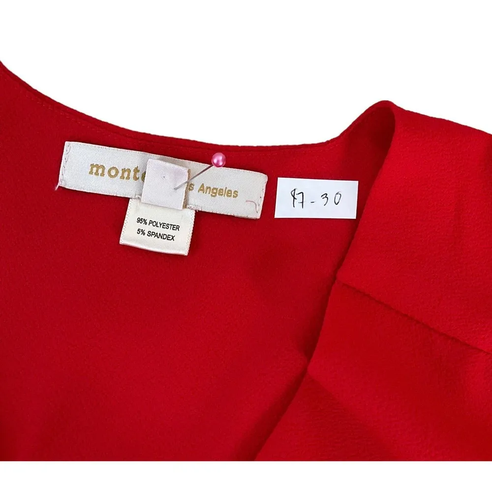 Monteau Red Women's Top/Blouse Size Small | 47-30 - Image 3