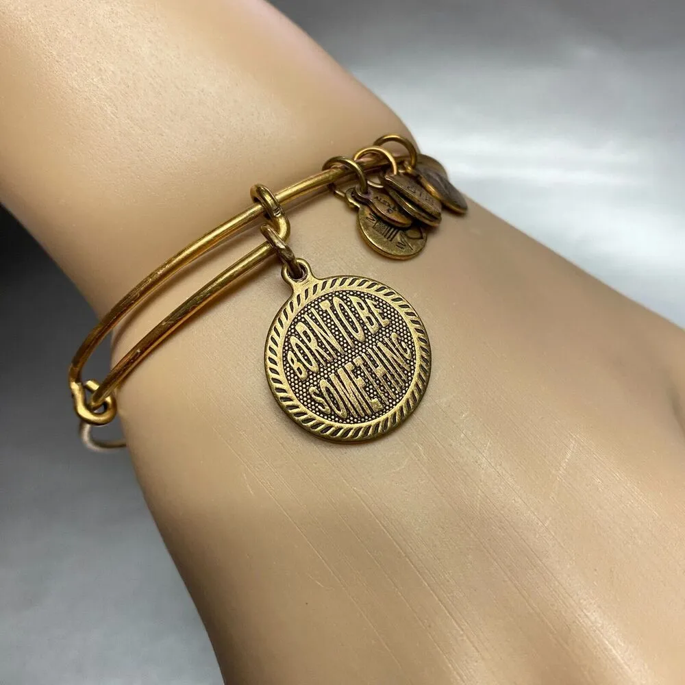 Alex & Ani Bracelet Born To Be Something Gold tone Adjustable Boho Bracelet - Image 3