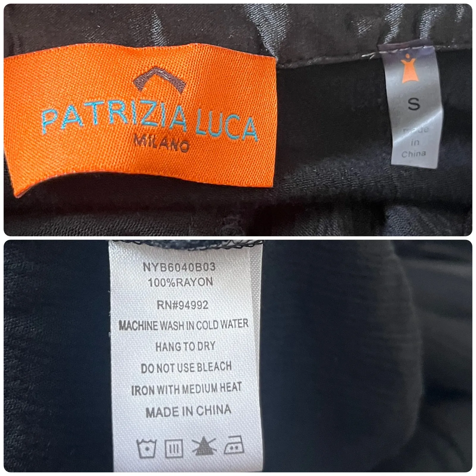 Patrizia Luca Black Flowy Poet Sleeves Hidden Button Up Blouse Size Small - Image 11