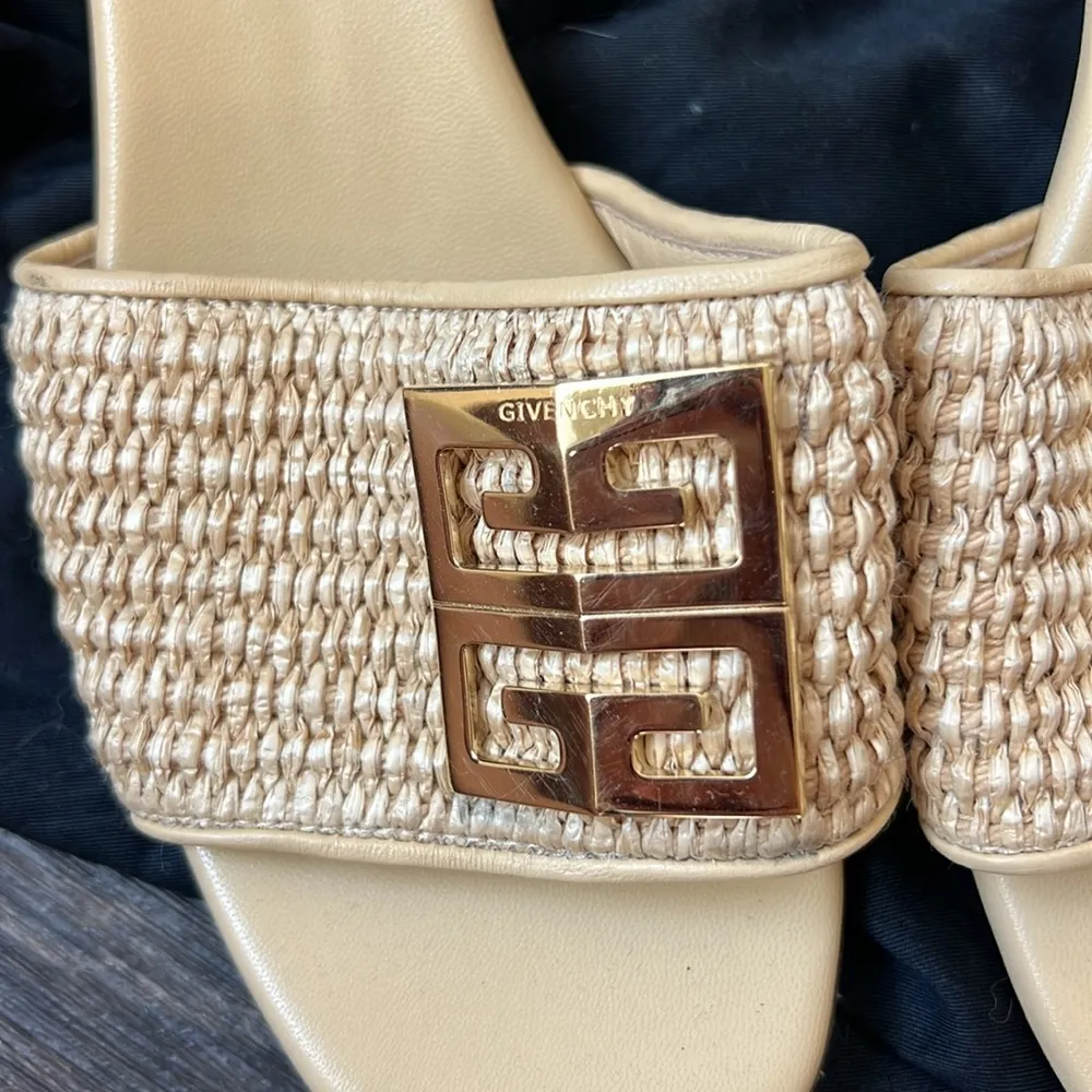 Givenchy  Heeled Straw Slides - Image 2