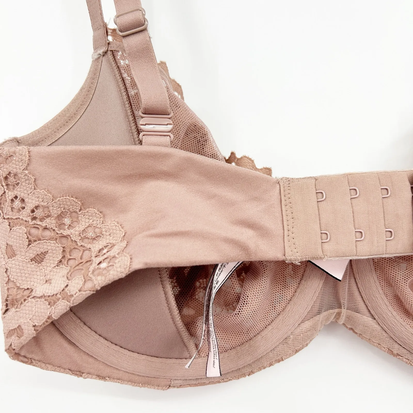 Victorias Secret Womens Floral Lace Unlined Demi‎ Underwire Bra Size 32DDD Mauve - Image 4