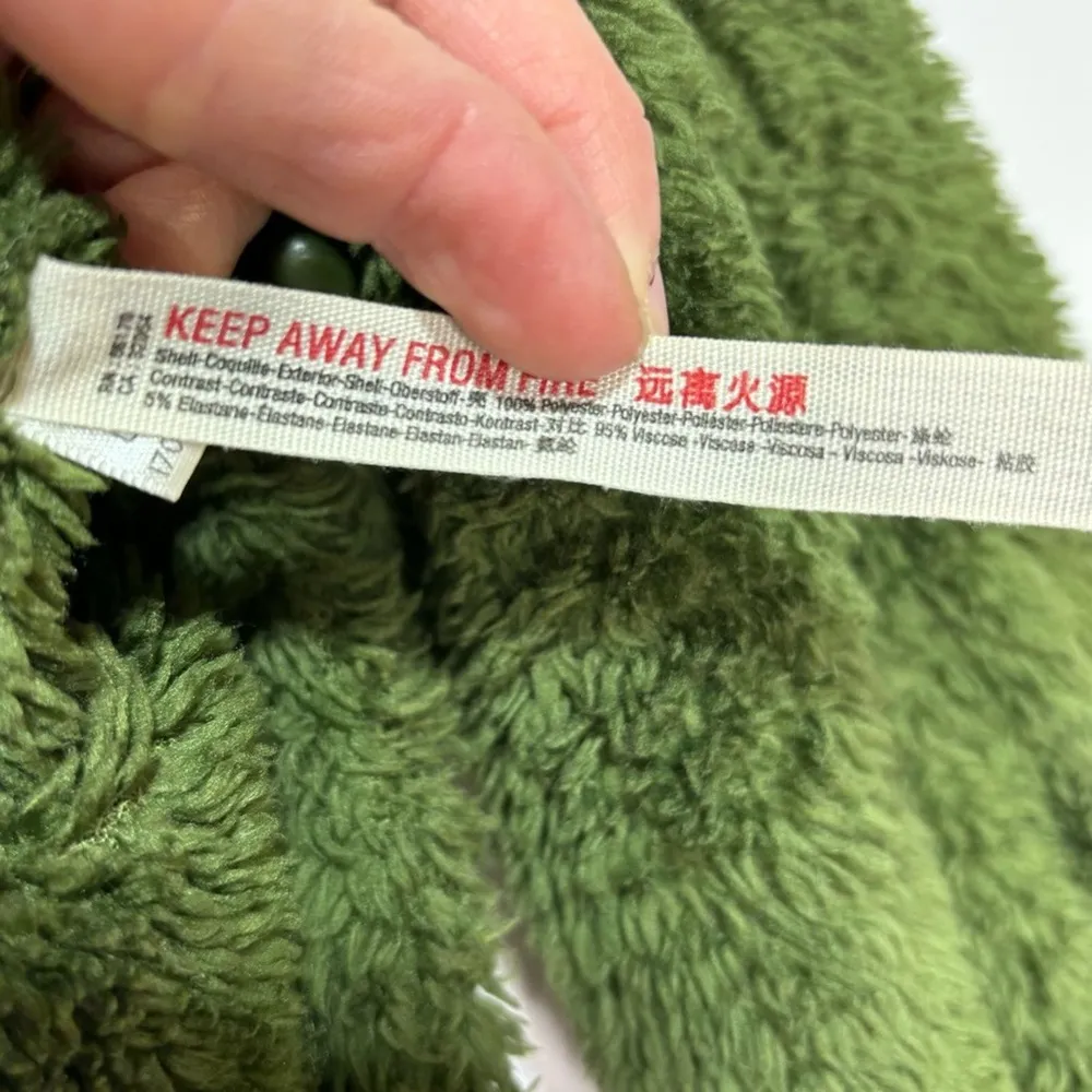 Free People Movement Green Bug Sky High Neck Oversized Quarter Zip Fuzzy XS - Image 9