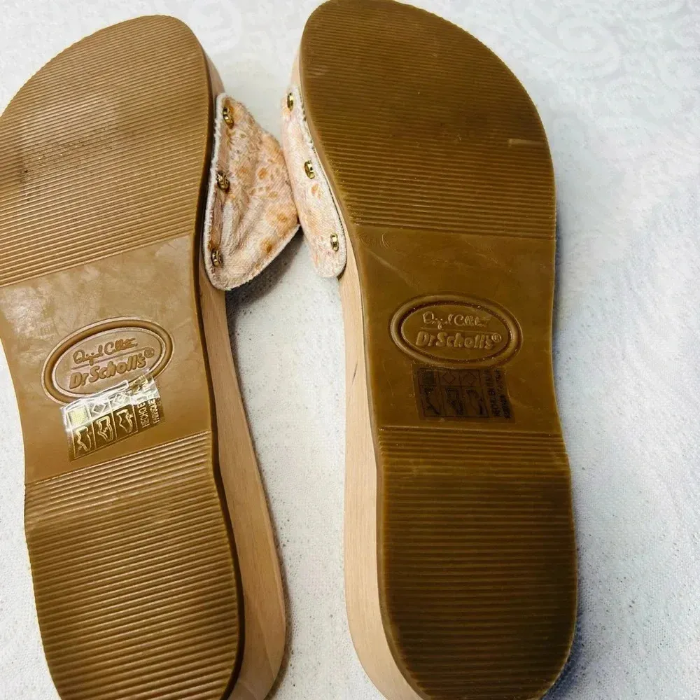 GANNI x Dr. Scholl's Beige Floral Clogs Size 9 Adjustable Buckle Retro Style - Image 11