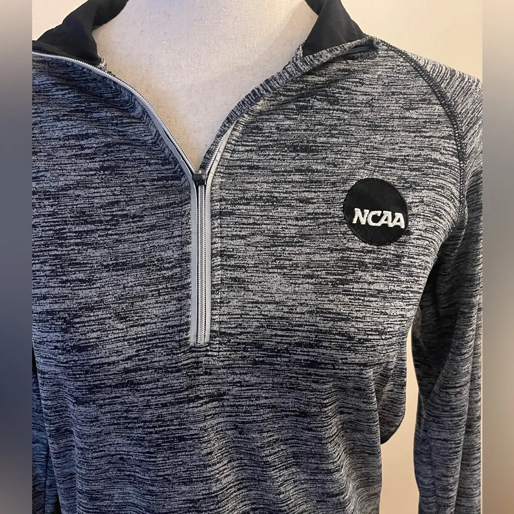 NCAA Dri Quarter Zip Pullover Athletic Shirt Womens Small Heather Gray Black - Image 2