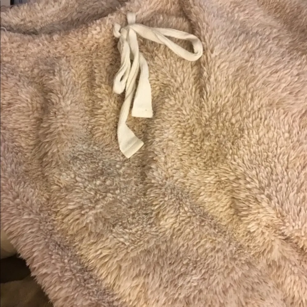 Sleep Zenista Wide Leg Tan Fuzzy Drawstring Pajama Pants Loungewear Large - Image 8