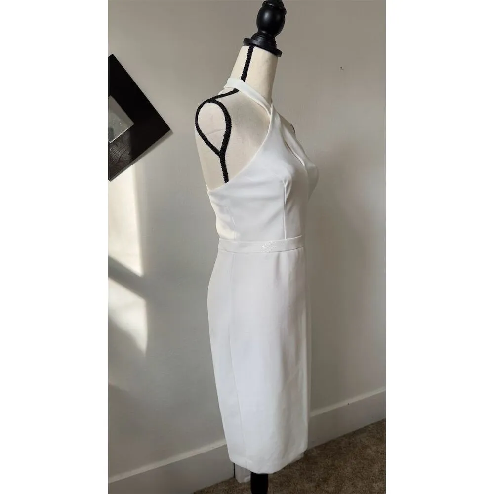 NEW Adrianna Papell Womens Ivory Halter Keyhole Dress Size 2 Party Cocktail - Image 5