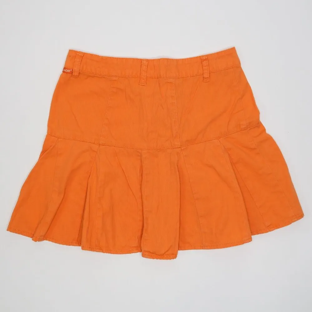 Vintage Y2K Jordache Orange Pleated Mini Skirt - Image 2