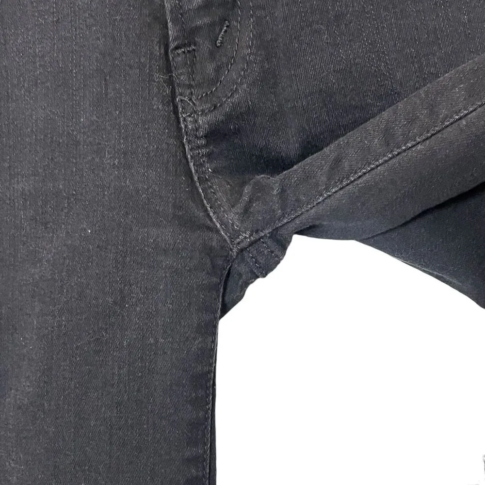 MOTHER Insider Crop Step Fray Jeans Not Guilty Black Women’s Size 25 Raw Hem - Image 7