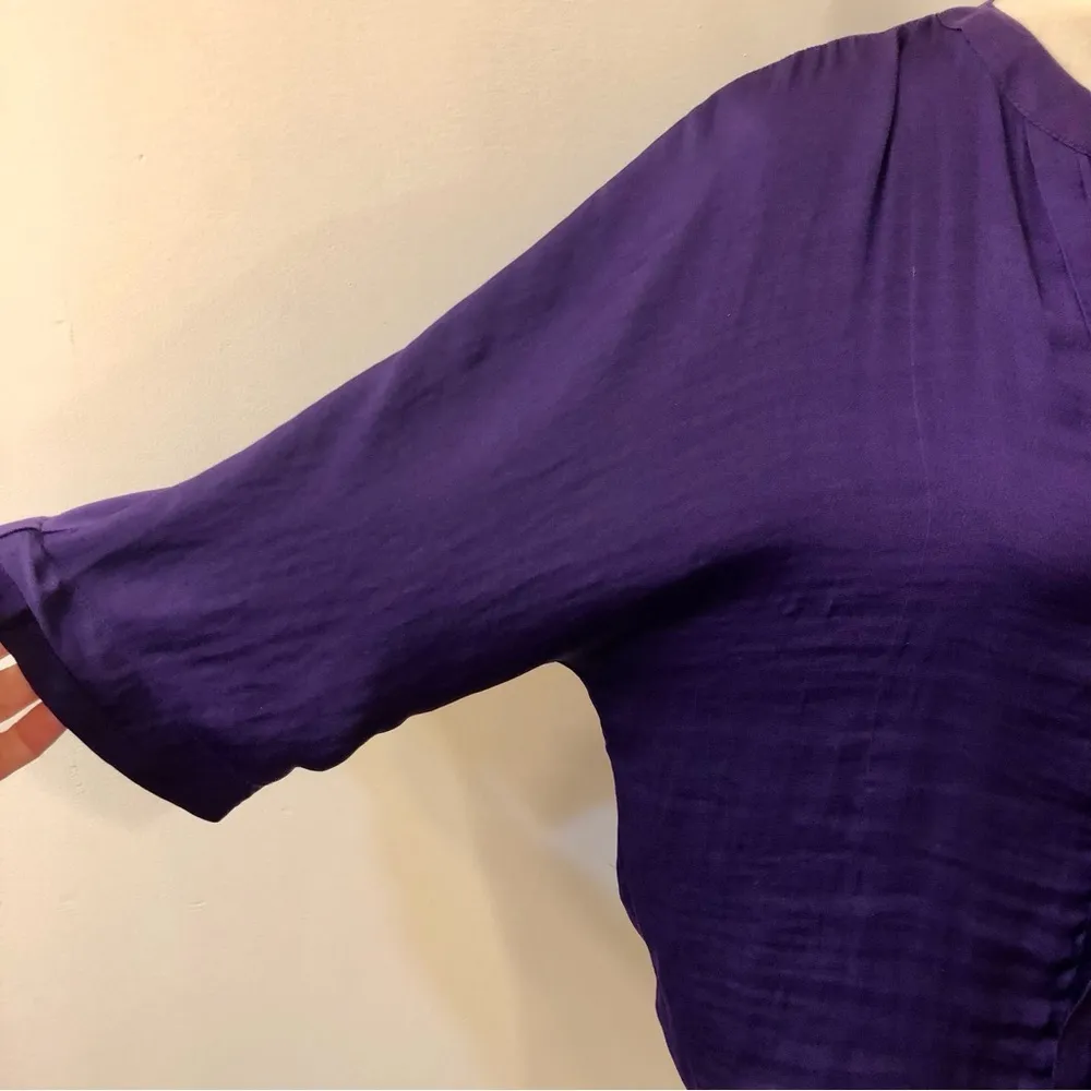 . Splitneck Elbow Sleeve Royal Purple Top - Image 3