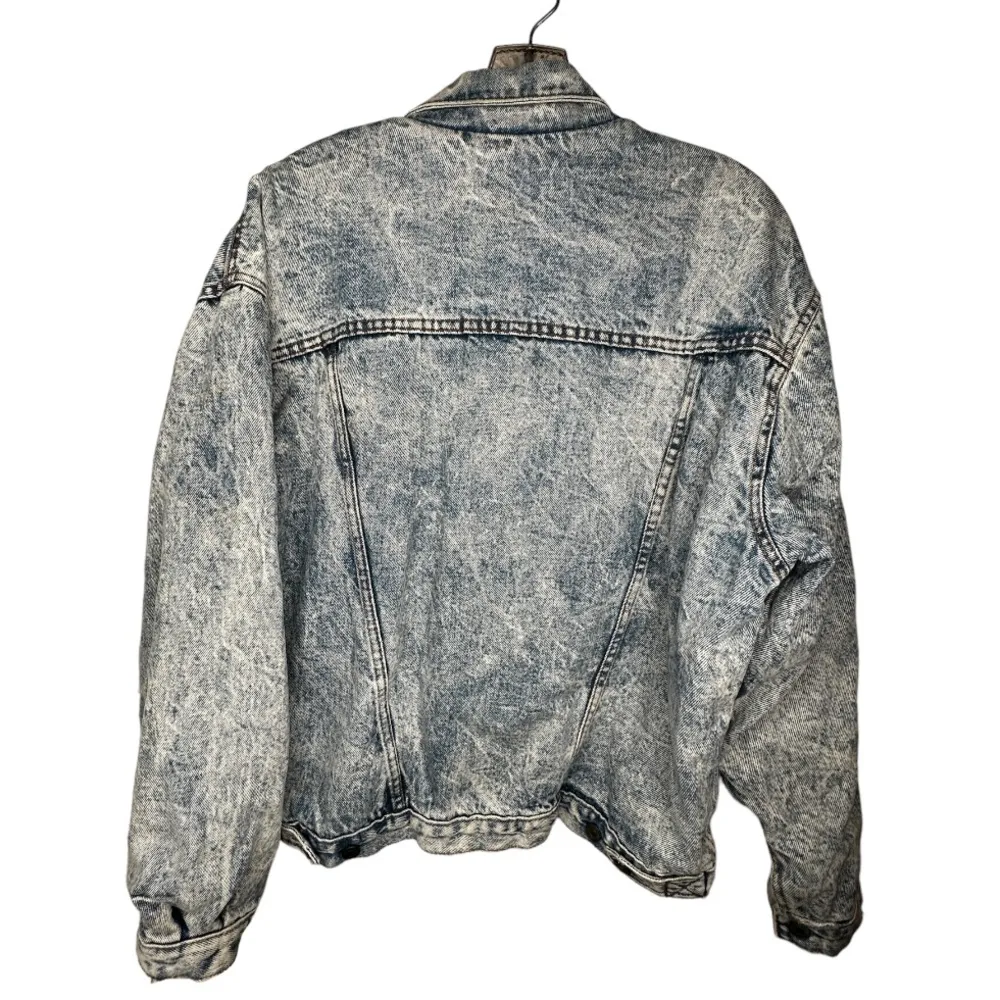 Vintage Gap Acid Washed Jean Jacket Quilted‎ Blue Size M - Image 6