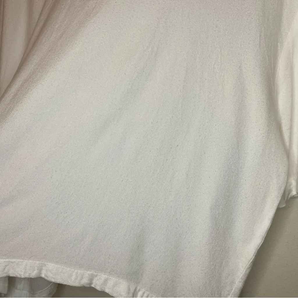 CP SHADES Button Down Short Sleeve Boxy Rayon Blouse White Sz Large - Image 9