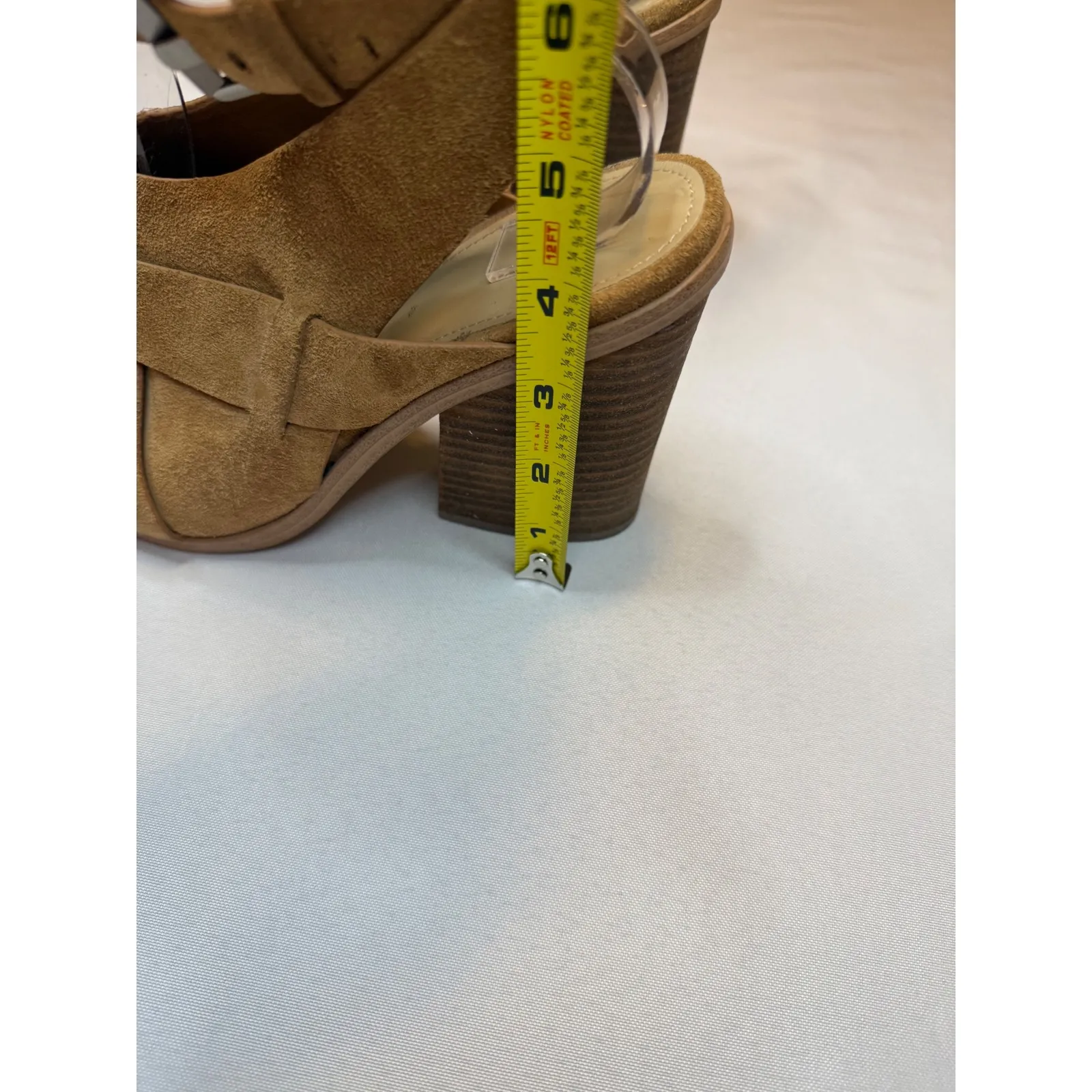 Marc Fisher Brown Suede Sandals Ankle Strap Block Heel Tan Women's Shoes Size 8 - Image 11