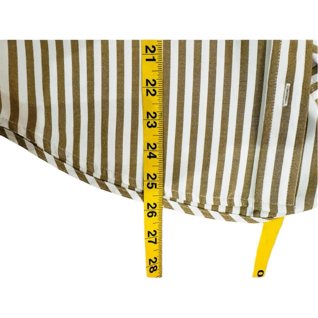 Reformation Striped Button-Up Shirt tan cream - Image 5