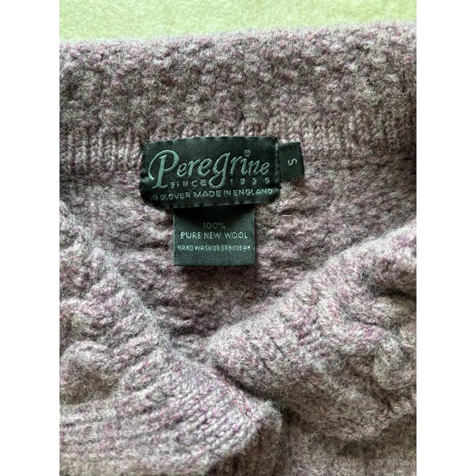 Vintage Sweater Womens Small Purple Wool Cable Knit England Nautical Preppy - Image 5