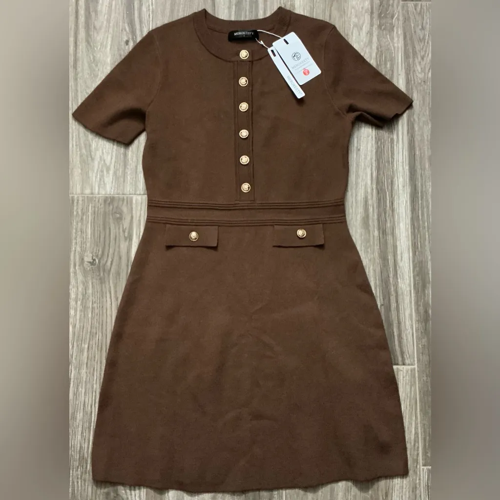 MEROKEETY Women's Knit Bodycon Sweater Dress Size Small NWT - Image 2