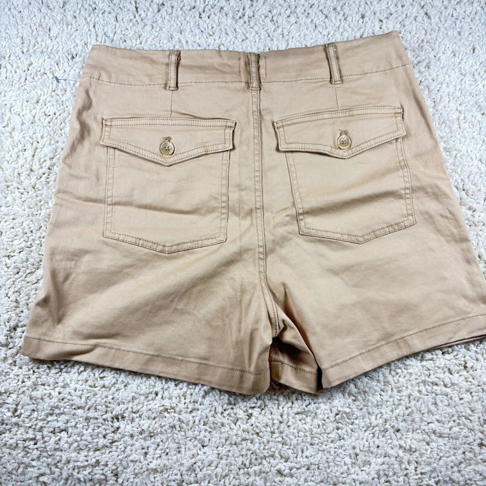 Telluride Clothing Company Khaki Cargo Shorts Women Sz14 Utility Pockets Button Tan Size 14 - Image 8