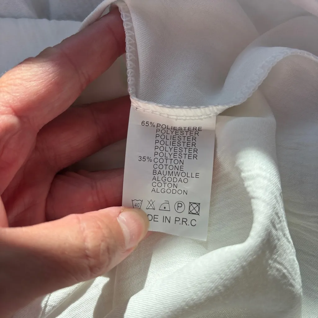 Solid White Ruffle Off The Shoulder Top Size M - Image 6