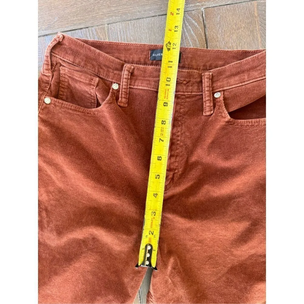 Silver Jeans Highly Desirable Straight Corduroy Pants in Burnt Orange Size 27 - Image 8