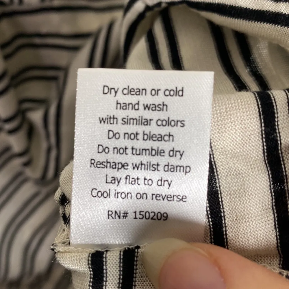 La ligne Charley striped silk blend Henley size XS Black - Image 13