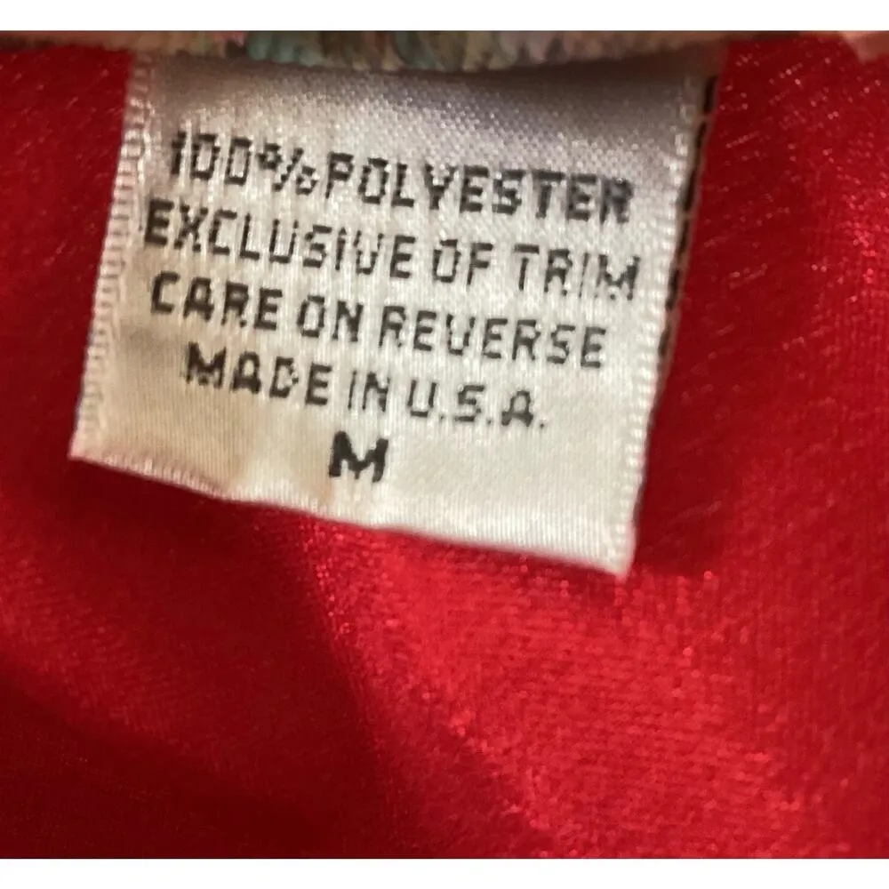 Vintage Dentelle Satin Chemise Red Size M - Image 8