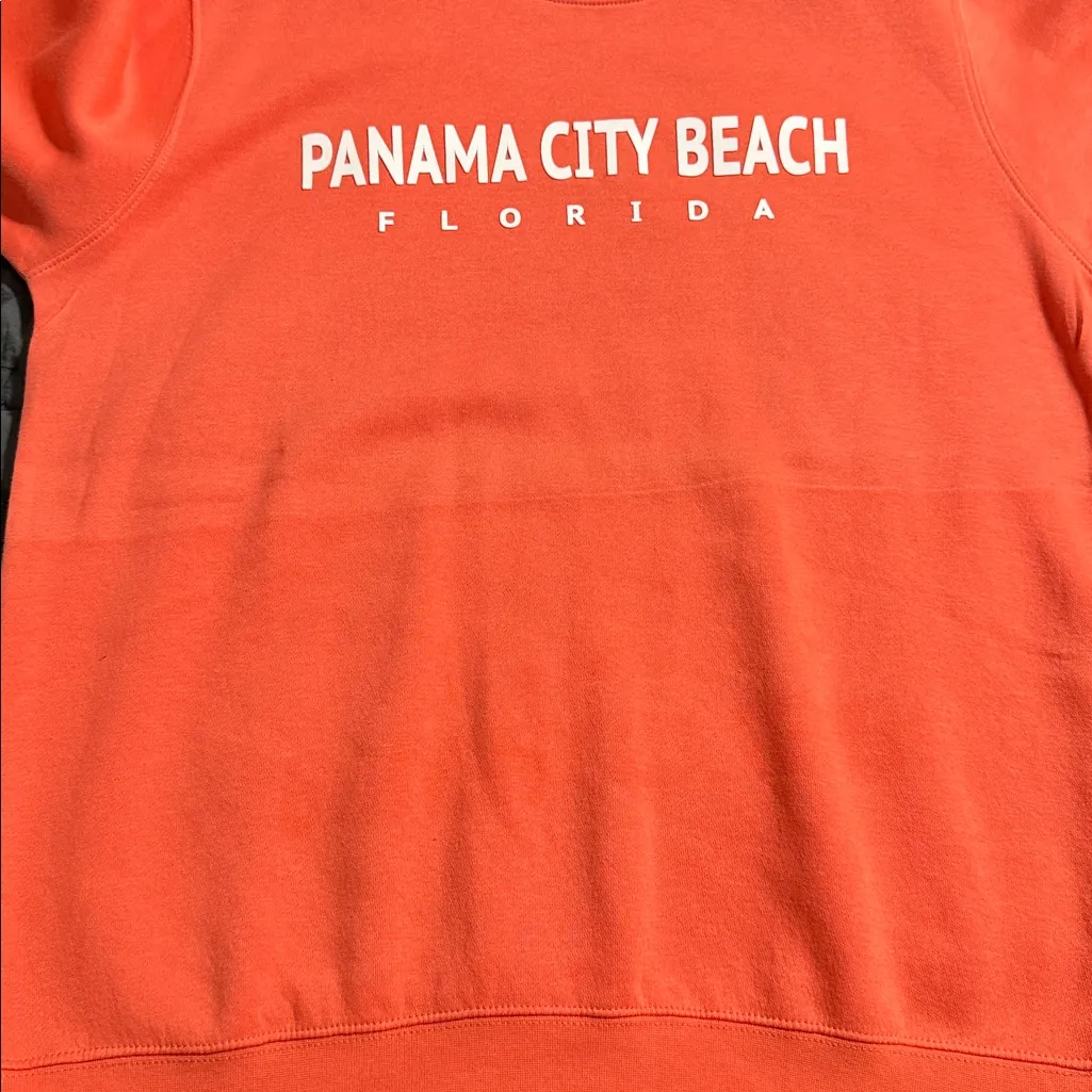 Pacific & Co. women’s large salmon pullover crew neck sweatshirt Panama City nwt Orange - Image 4