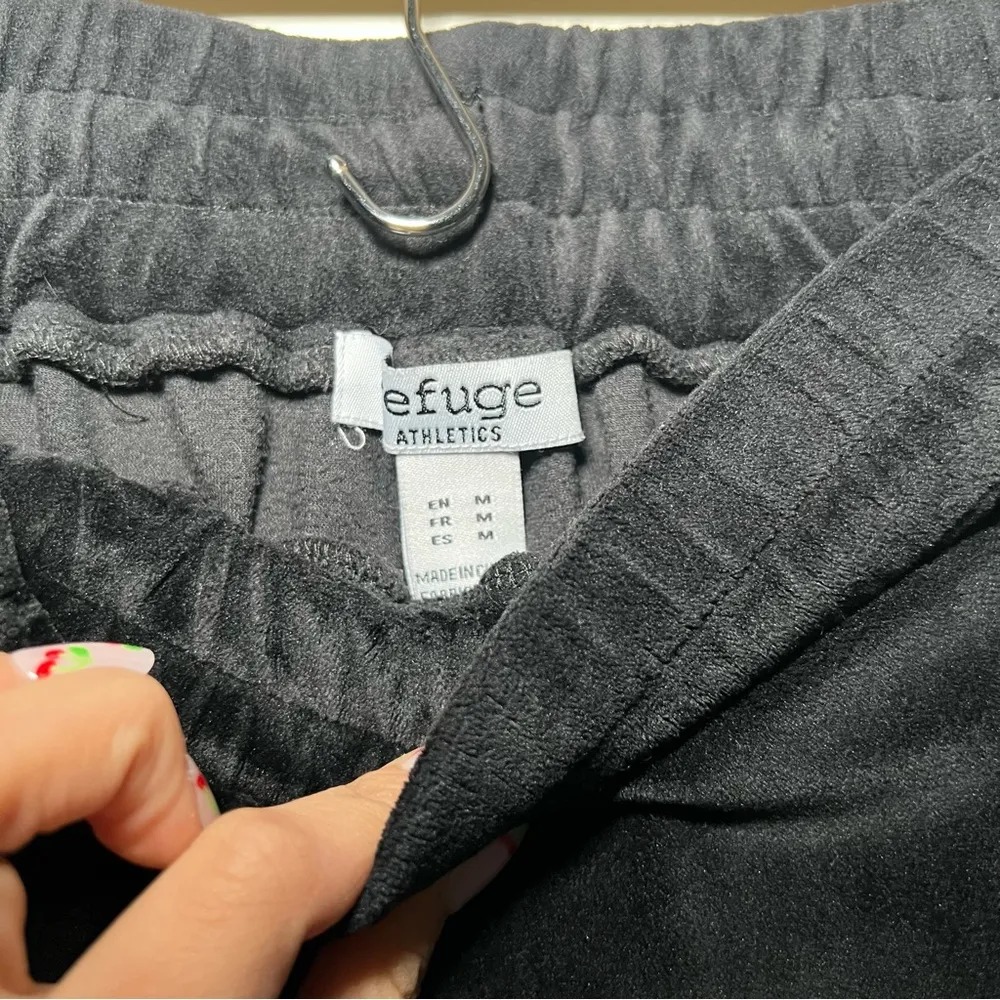 Vintage Y2K Velour Velvet Black New York Bedazzled Sports Pants Tracksuit Size M - Image 5