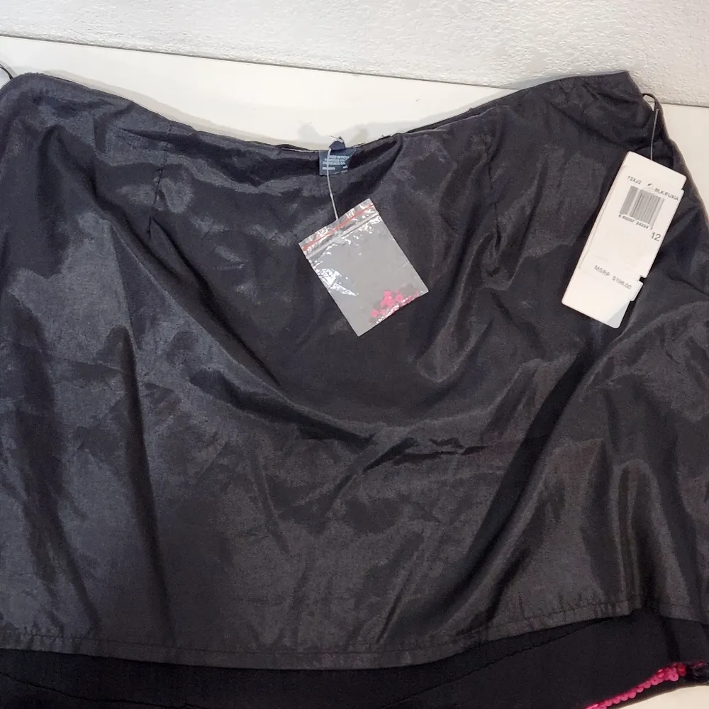 French Connection Sequined Mini Skirt Pink Black Sz 12 - Image 7