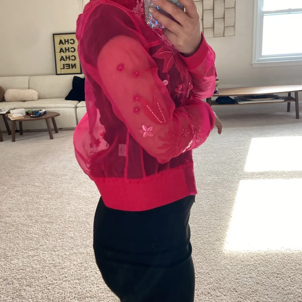 100% silk bomber jacket. Xs - Image 3