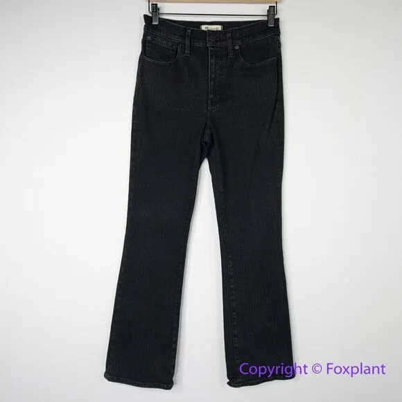 NEW Madewell the tall Kick Out Crop‎ Jeans in Black Rinse Wash, 28T - Image 3