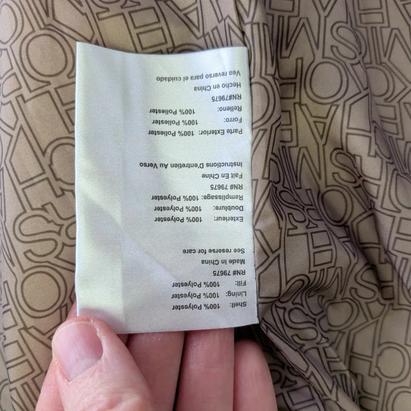 MICHAEL KORS Quilted Barn Jacket Navy Blue Gold Buttons Women's XL Lightweight - Image 6